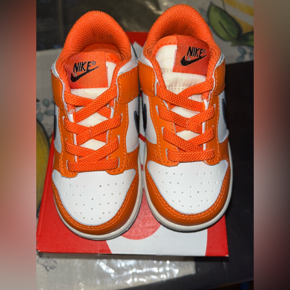 Nike Dunk Orange Black and White Toddler Size 7C